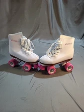 Chicago Skates Roller Rink Skates White Pink Quad Skates Girls 4