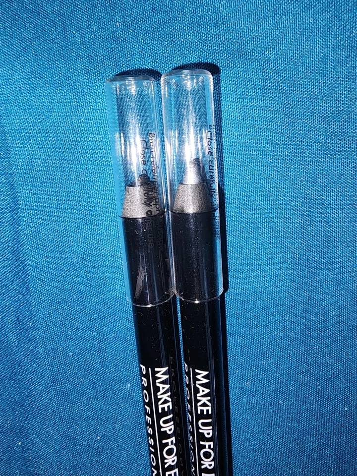 2X Delineador de ojos lápiz Make Up For Ever Aqua Eyes, negro #0L y gris oscuro #21L nuevo Foto 4 de 4