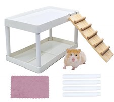 Hamster Cage Platform Plastic Syrian With Wood Ladder Stand Climbing Toy