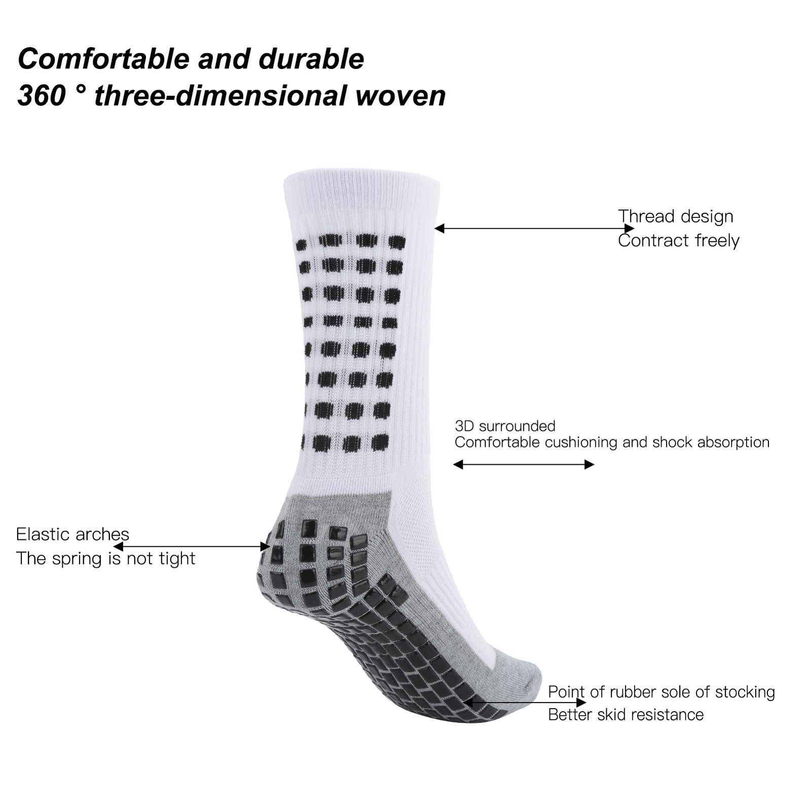 Men's Thicken AntiSlip Sports Breathable Athletic Shock Absorption Rubber Grip