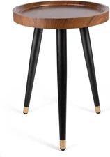 Plant Stand Indoor,Mid Century Walnut Wood Plant Table, Heavy Duty Metal Tall...