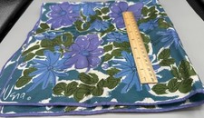 Vtg Vera Neumann Signed 22 X 22 Square Hand Rolled Scarf Made Japan BLUE FLORAL