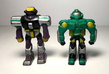1994 Soma Rubber Sonic Rangers Green Purple Robot Warrior 1.75" Mini Figures