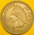 1862 U.S. INDIAN HEAD CENT PENNY 1c COIN (AU-About Uncirculated)
