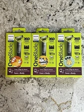 3 Philips Norelco QP2834/70 Oneblade 360 Face + Body Electric Trimmer - New