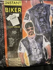 Forum Novelties Instant Biker T-shirt Costume Adult Size Large Chest Size 42-44