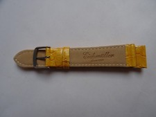 Uhren-Damenarmband echt Leder gelb von Eichmüller