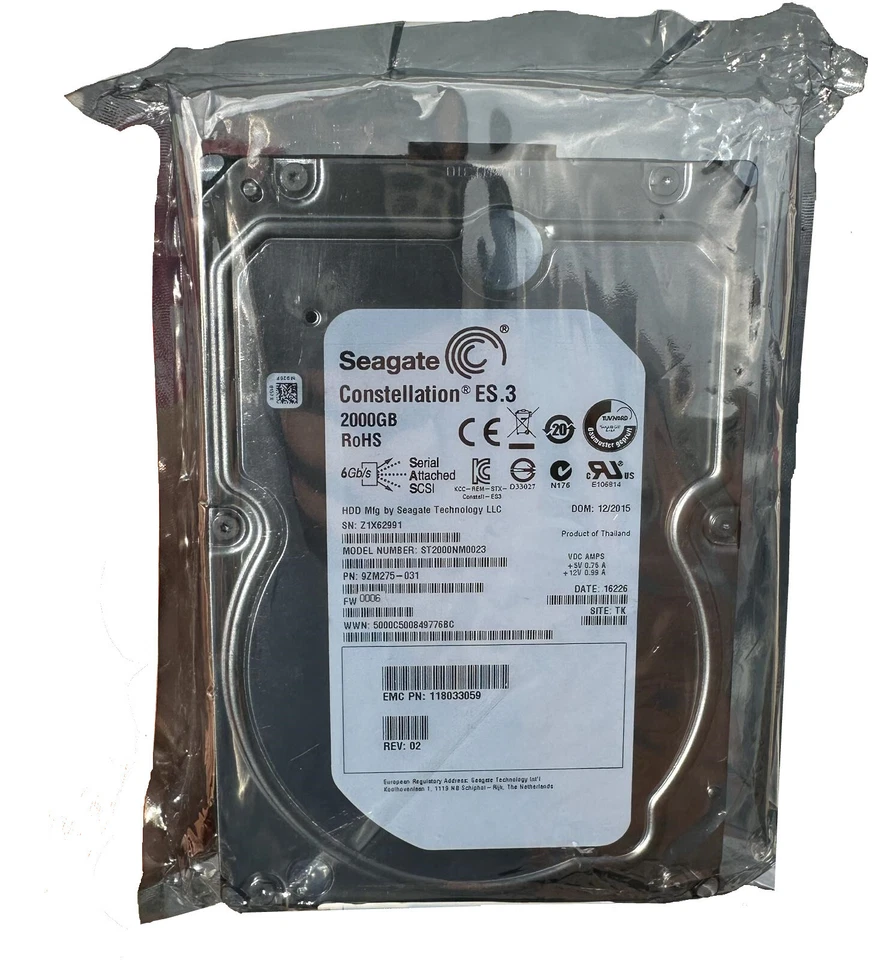 HARD DISK Seagate Constellation ES.3 ST2000NM0023 2 TB disco rigido SAS