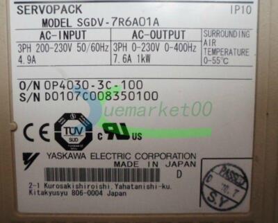 one Used YASKAWA SGDV-7R6A01A Servo Drives Tested