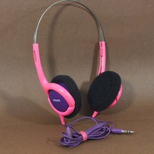 Vintage Philips SHK1030 Lightweight Wired Headphones for Kids Pink