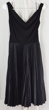  Halston Heritage Women's A-line Pleated Chintz Dress Black Size 4