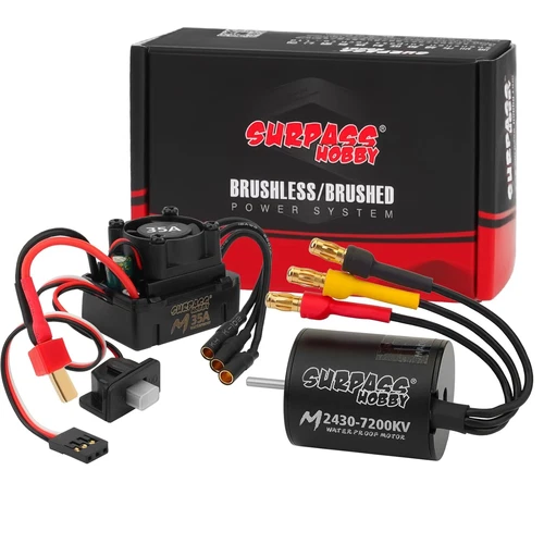 2430 7200KV Brushless Motor 35A ESC Combo, Waterproof Surpass Hobby Sensorless M