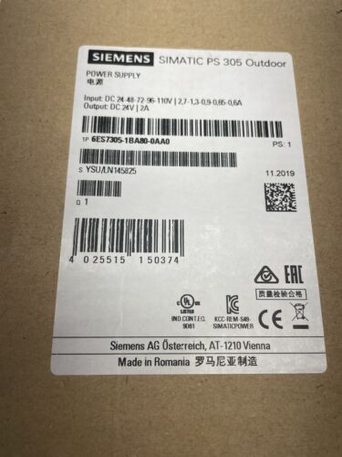 NEW 2019 6ES7305-1BA80-0AA0-0AB0 SIEMENS SIMATIC PS 305 OUTDOOR 24VDC OUT - 第 1/12 張圖片