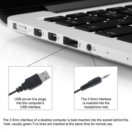 New PC Computer Speakers 2.0 Stereo USB 3.5 mm Jack Desktop Laptop Clear Sound - Picture 10 of 12