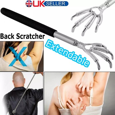 BÄRENKRALLE / RECHEN RÜCKENKRATZER Metall ausziehbar Massagegerät Teleskop tragbar UK