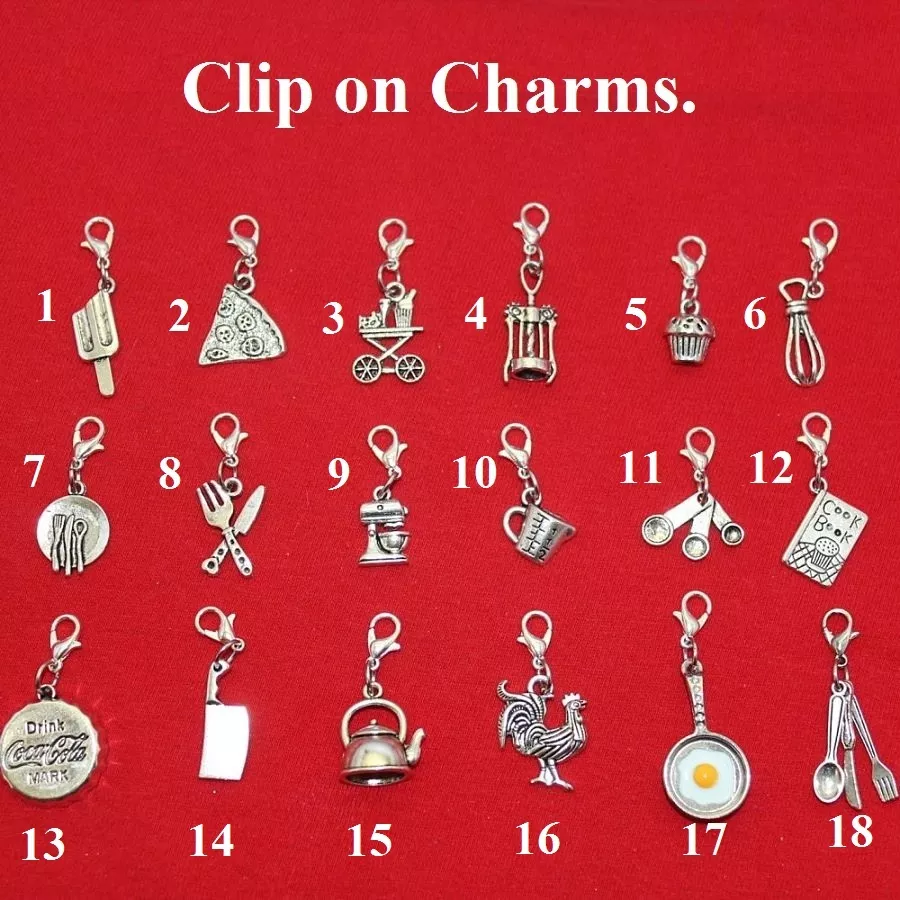 Kitchen Charms with Lobster Clasp for Bracelet Key Chain or Purse