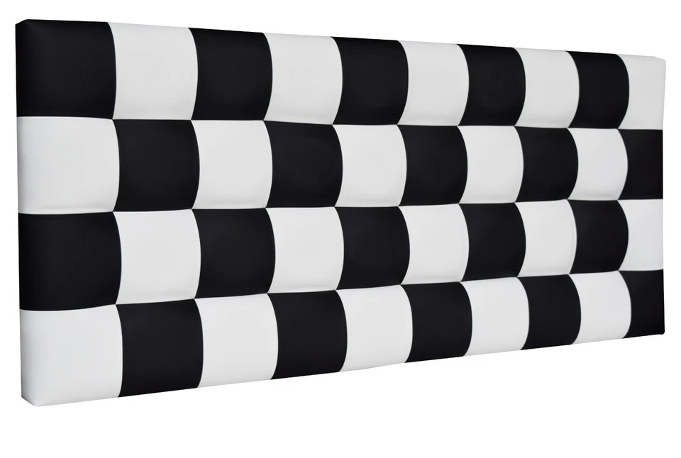 ONEK-DECCO Cabecero de cama en polipiel Mod. KANSAS Patchwork Blanco-Negro - Imagen 3 de 4