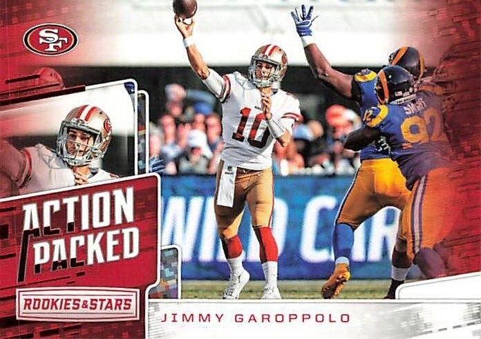 2018 Panini Rookies & Stars Action Packed Jimmy Garoppolo #AP-1