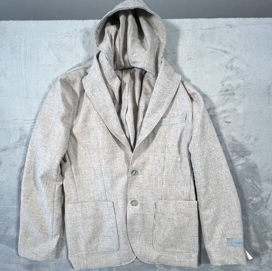 NWT Giasone Austin Hood Detachable Oatmeal Mix Casual Blazer NWT Giasone Austin Hood Detachable Oatmeal Mix Casual Blazer