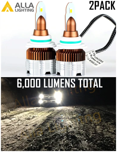 Alla Lighting 9006 White Fog Light Bulb|Headlight Bulb LED Headlights for cars