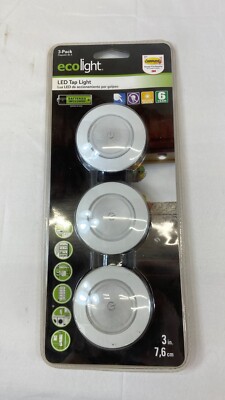 LED Tap Lights 3 Pack Eco Light Batteries Command Strips Included 3 Inches New