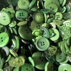 New Incredible Mixed Lot Dyed GREEN Premium Buttons All Sizes For Embellishments