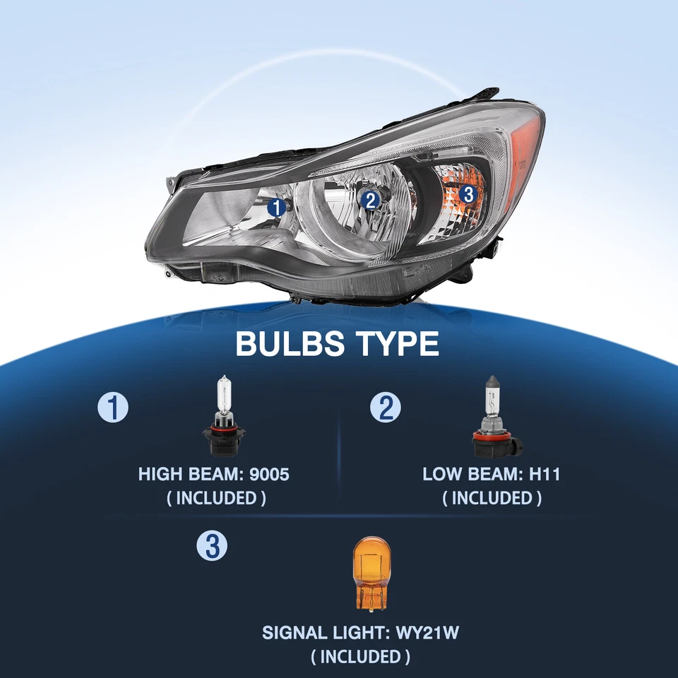 For 2012 2013 2014 2015 Subaru Impreza XV Crosstrek Headlights Assembly w/Bulbs - Image 2 of 4