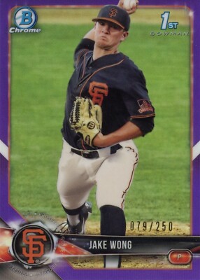 Topps 2018 Bowman Draft Jake Wong #BDC-55 79/250 PURPLE REFRACTOR