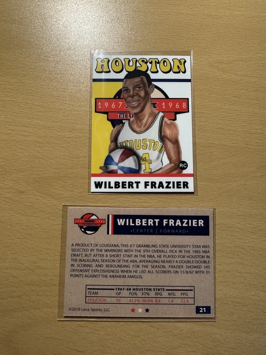 2019 1967-68 Lana Sports ABA #21 WILBERT FRAZIER Rookie RC Houston