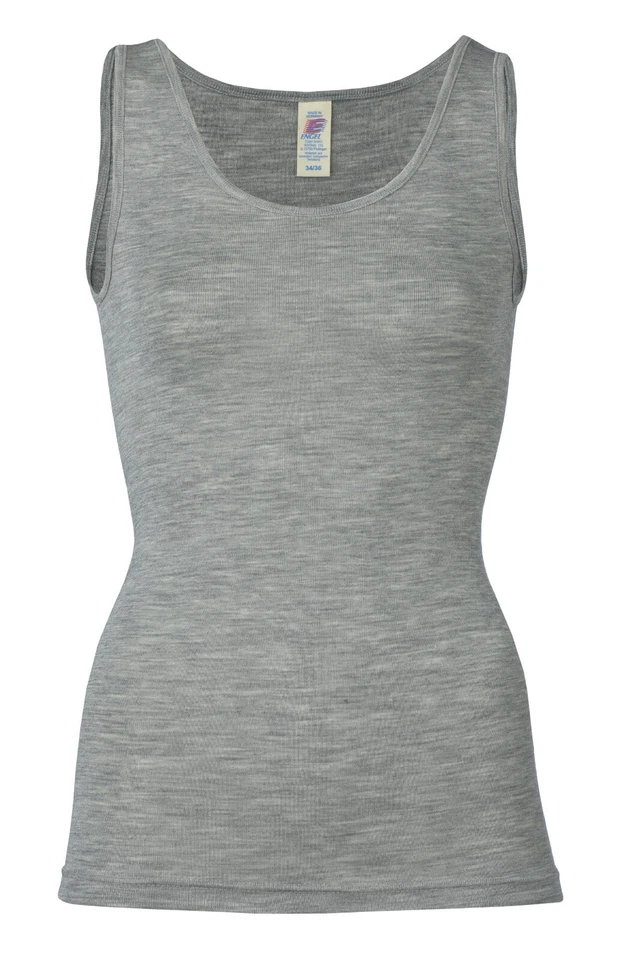 Engel-Natur Damen Achselshirt Unterhemd 70% Schurwolle 30% Seide gots zertifiz.