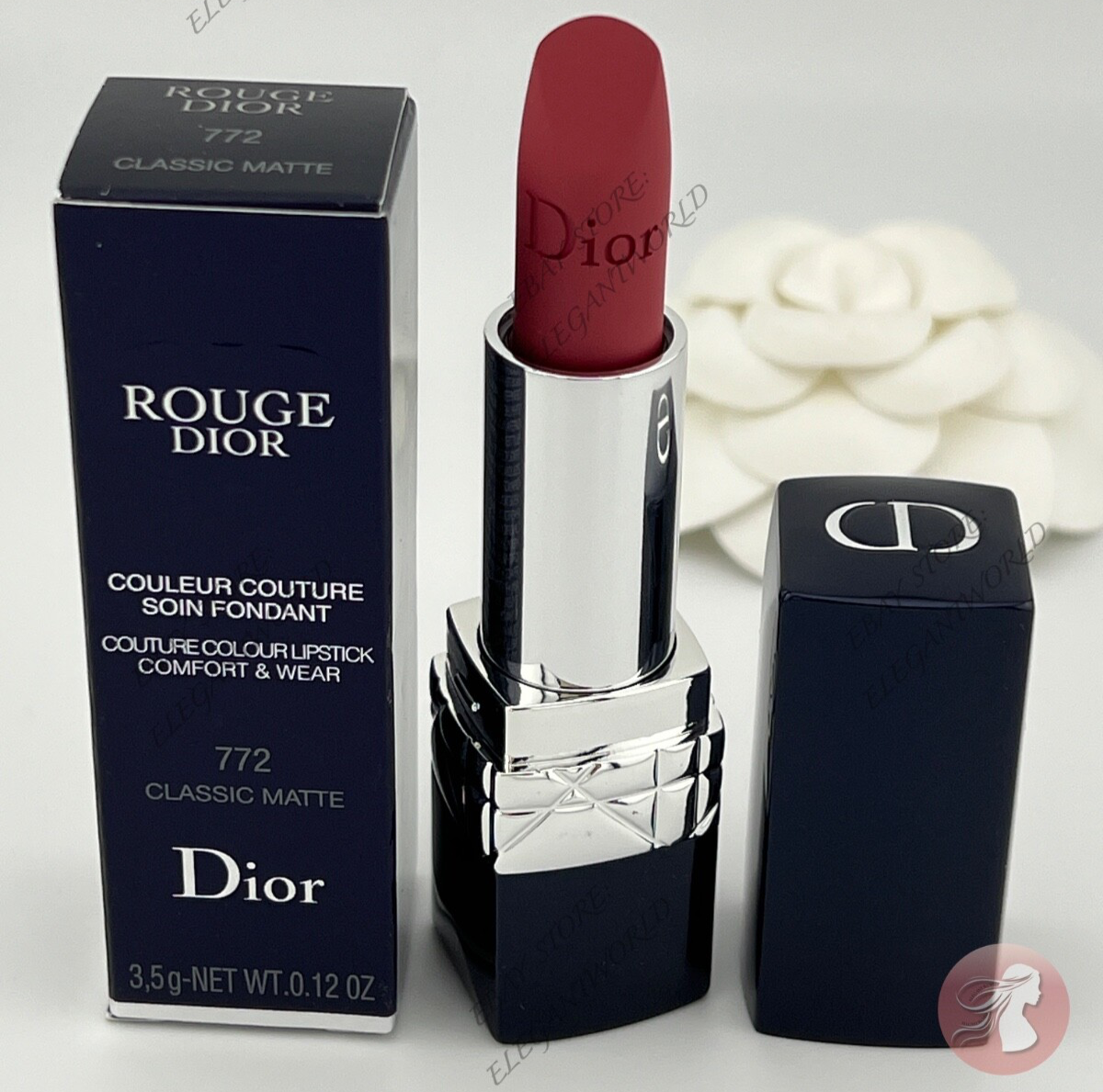 Dior Rouge Dior 772 Classic Matte Lipstick Full Size New Authentic-image