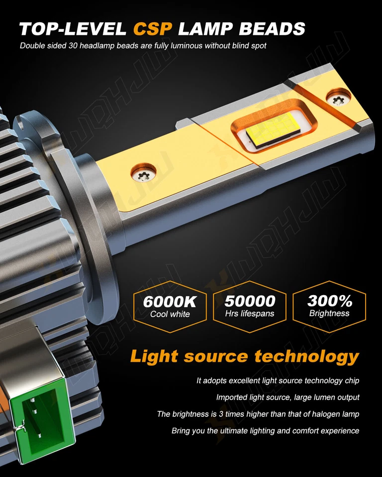 XWQHJW DS3 HID Xenón Faros Repuesto Bombillas Super BLANCO Brillante 2PCS 6000K Foto 2 de 4