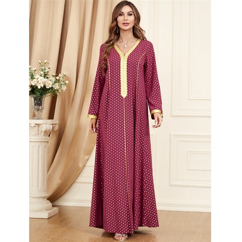 Muslim Floral Kaftan Islamic Women Maxi Dress Ramadan Dubai Caftan Moroccan Gown - Picture 210 of 216