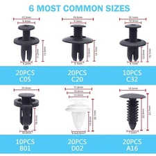 For Honda 100Pcs Car Bumper Trim Clips Retainer Rivet Fastener Fender Push Pin