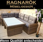 RAGNARÖK POLY-RATTAN GARTENMÖBEL hohe Dinning Lounge Esstisch Alu Rattan Polster