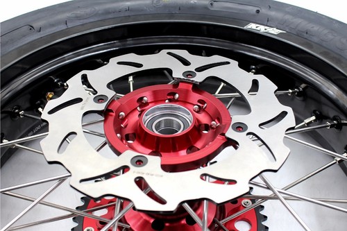 KKE 3.5/4.25" Tires Supermoto Wheels Rims Set Fit Honda XR650L 1993-2024 Red Hub - Picture 9 of 13