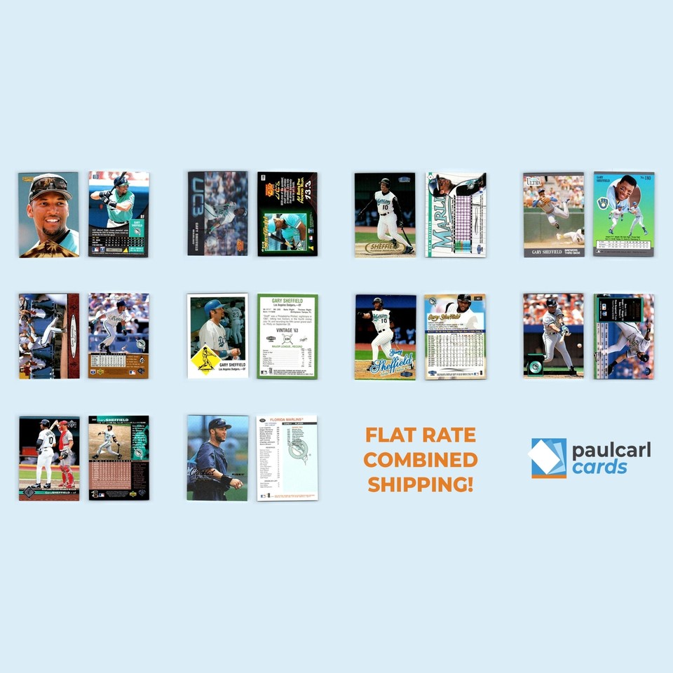 Gary Sheffield Lot 100 Baseball Cards Lot Collection Base Inserts Fleer