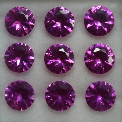 8x8 mm Natural Certificado Rubí Rosa Corte Redondo 16 Piezas Piedras Preciosas CERTIFICADAS Para Regalo - Imagen 3 de 8