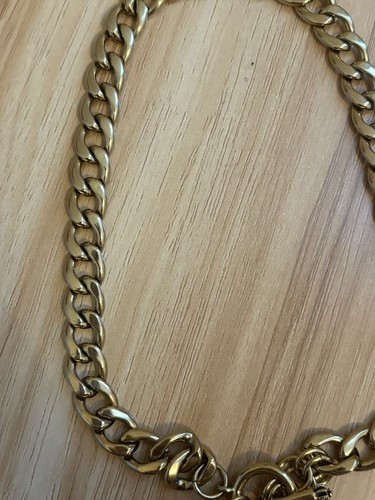 Vintage Juicy Couture Necklace Chunky Puffy Heart & J Charm Gold Tone W/ Toggle - Picture 15 of 22