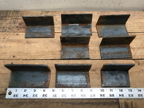 Lot 8 STEEL ANGLE IRON 2" 3/16" Thick 3"-4" LONG Welding Braces Brackets Support