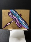 ACEO Original Art card Art Dragonflies Mixed Media, Watercolor, OOAK, Gold Leaf — photo 3