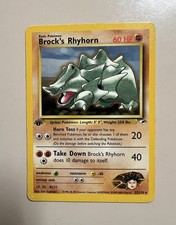 Pokemon TCG Brock's Rhyhorn 22/132 Gym Heroes Ist Edition Card! on eBay