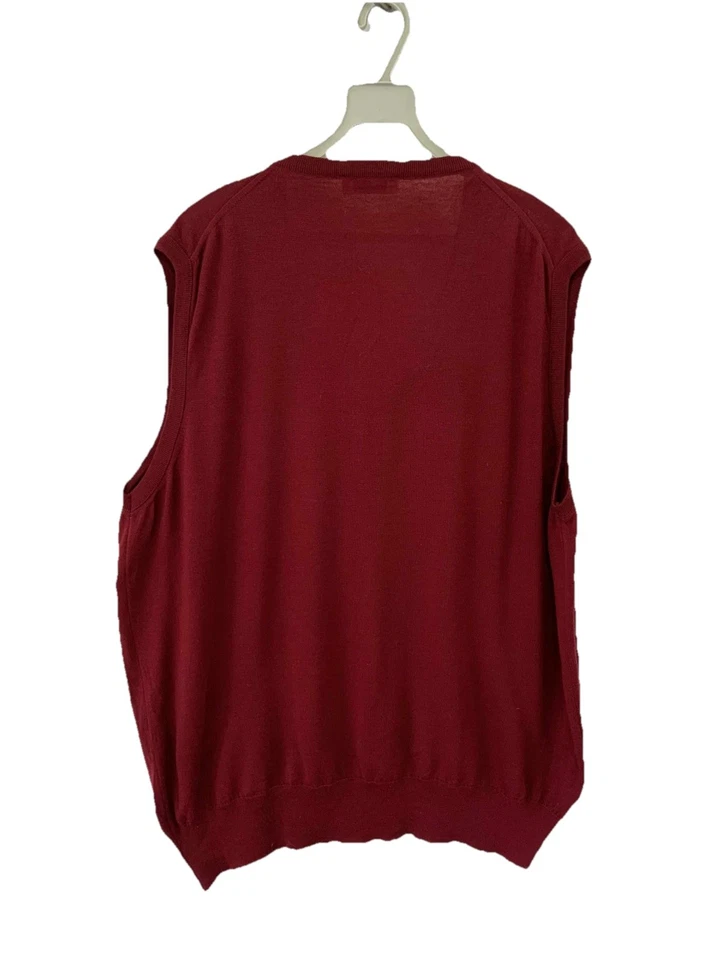 Chaleco Suéter Avon Celli Lana Pura Sin Mangas Borgoña Para Hombre Talla XXL 54 #Z8 Foto 2 de 4