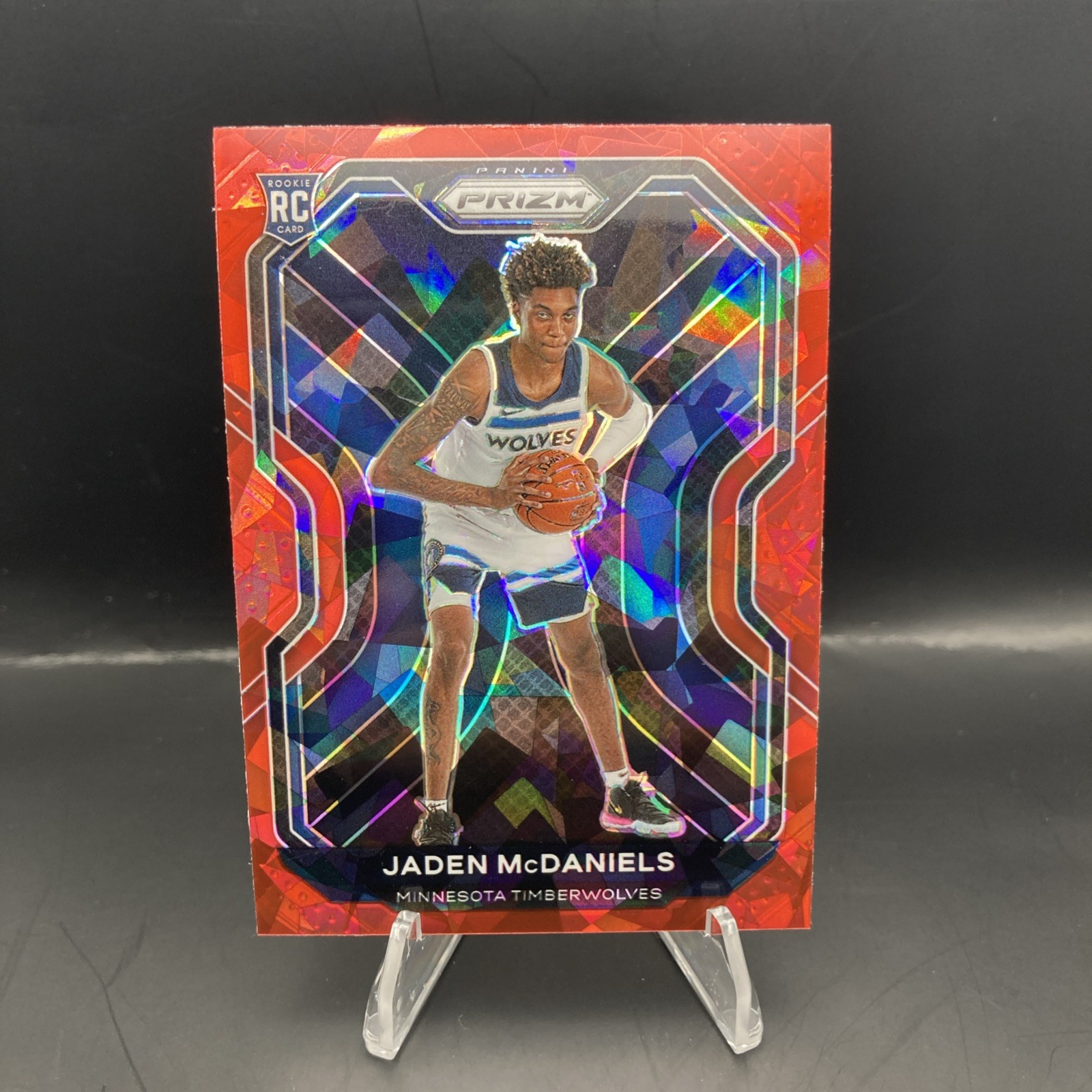 2020-21 Panini Prizm Red Cracked Ice Jaden McDaniels Rookie #277 Timberwolves RC