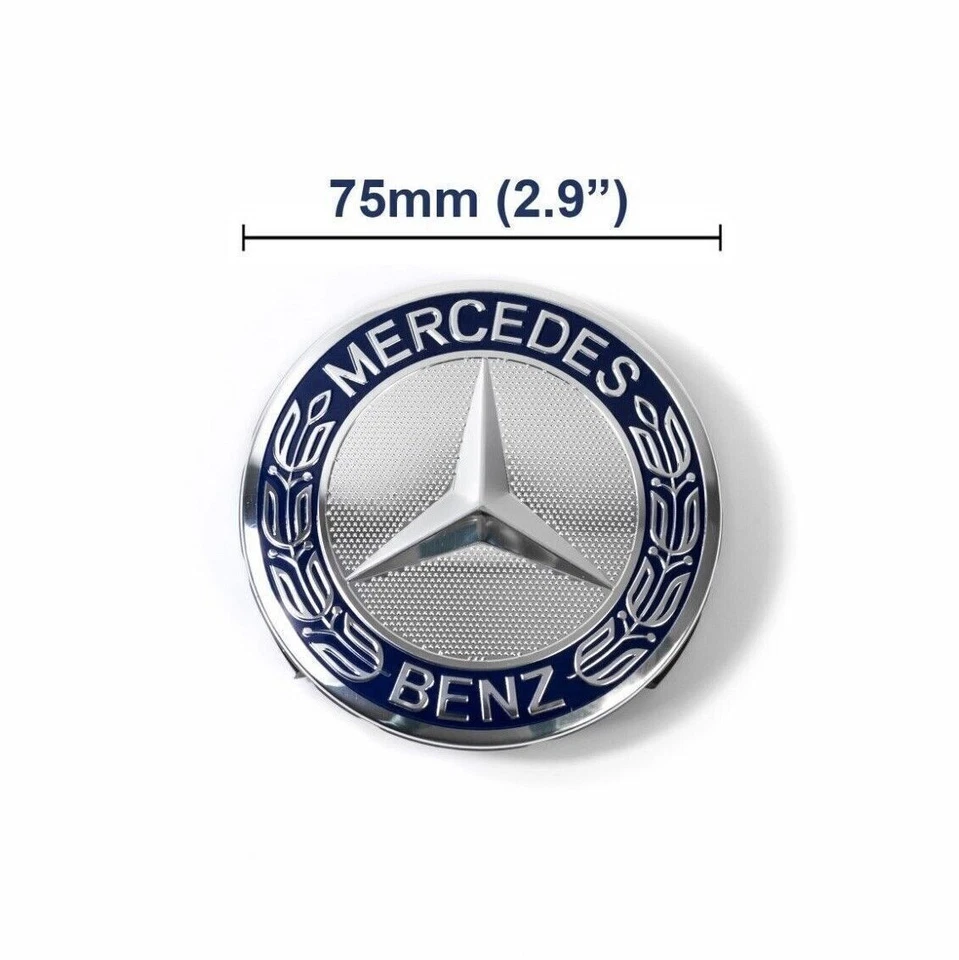 Fit For Mercedes Benz C300/350 Wheel Center Caps Emblem Blue Rim Hub Cover Badge - Image 4 of 4