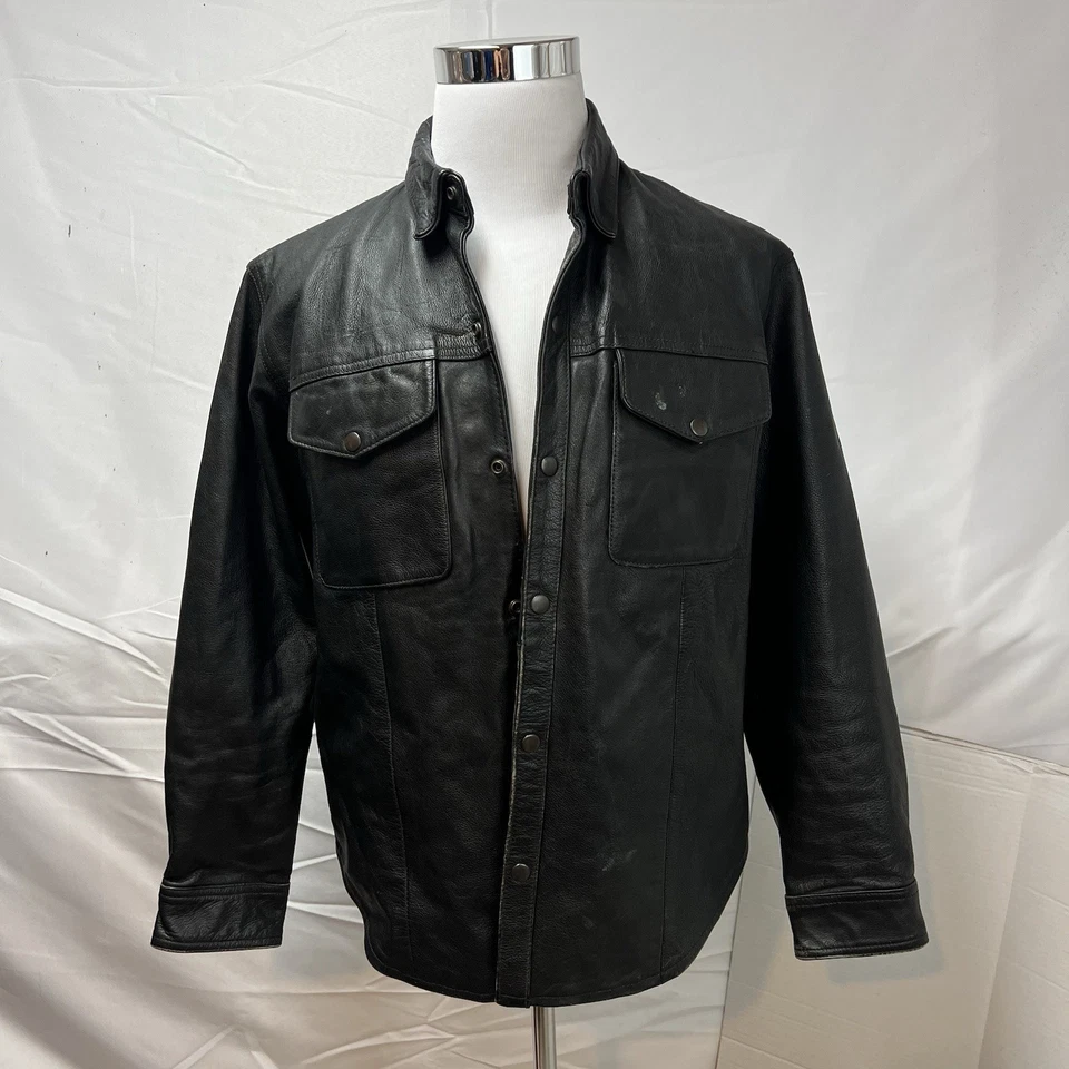 Chaqueta de cuero Liberty vintage para hombre M bandera de águila negra motociclista Foto 2 de 4