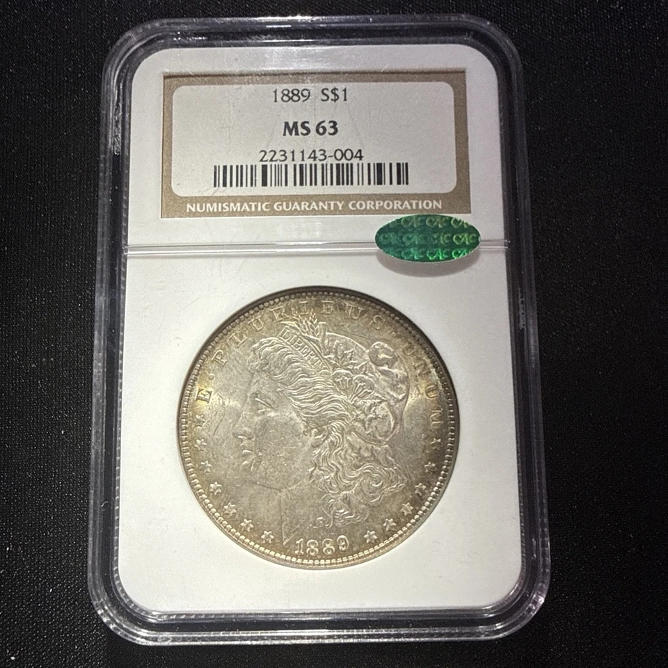 1889 $1 🌈NGC MS-63 ✳️CAC✳️! GORGEOUS RAINBOW TONED MORGAN DOLLAR. - Image 2 of 3