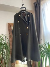 sacai Green Wool Double-Breasted Cape Coat S Winter Fashion Outerwear