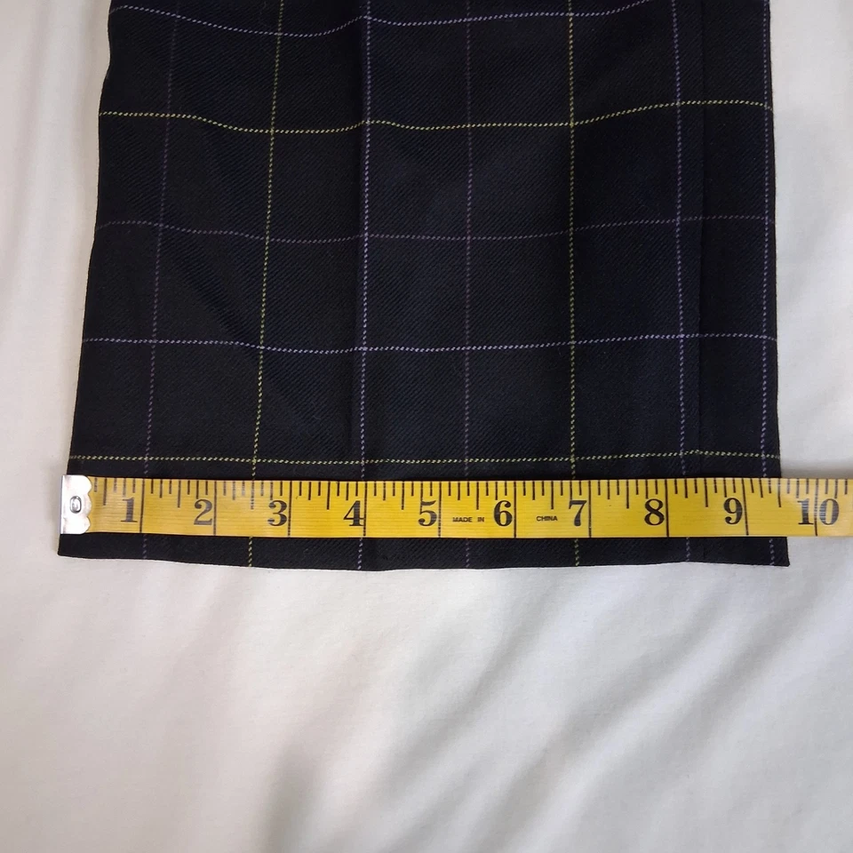 Pantalones de vestir Pendleton para mujer de lana virgen preppy negros a cuadros pierna ancha 8 Foto 4 de 4