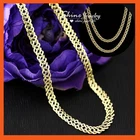 9K GOLD GF MENS WOMENS 6MM Patterned DOUBLE CURB CHAIN SOLID NECKLACE GIFT 60CM